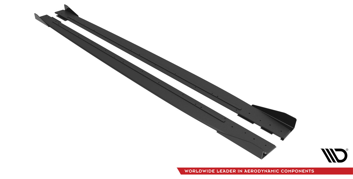 Street Pro Side Skirts Diffusers + Flaps suitable for Mercedes-AMG C43 Coupe / Cabrio C205  Facelift / A205 Facelift