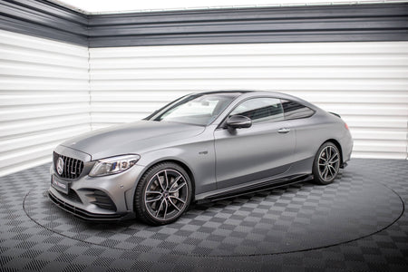 Street Pro Side Skirts Diffusers + Flaps suitable for Mercedes-AMG C43 Coupe / Cabrio C205  Facelift / A205 Facelift
