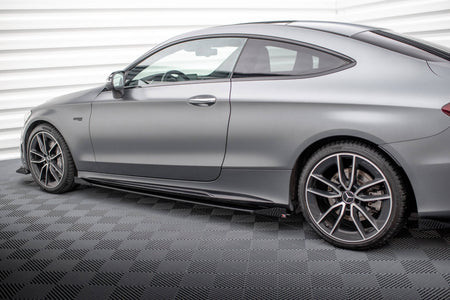 Street Pro Side Skirts Diffusers + Flaps suitable for Mercedes-AMG C43 Coupe / Cabrio C205  Facelift / A205 Facelift