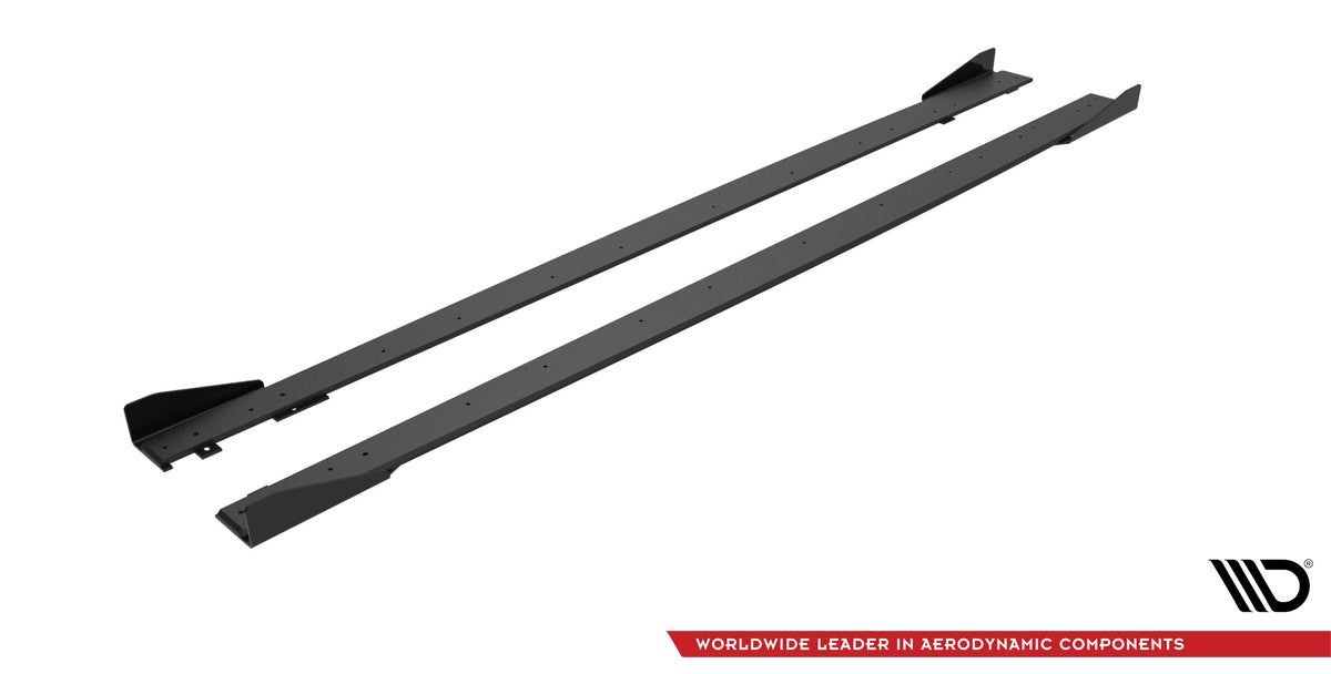 Street Pro Side Skirts Diffusers + Flaps suitable for Mercedes-AMG C63 Sedan / Estate W205 Facelift