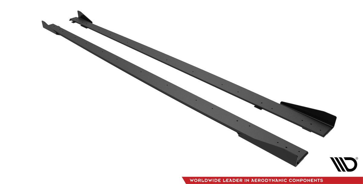Street Pro Side Skirts Diffusers + Flaps suitable for Mercedes-AMG C63 Sedan / Estate W205 Facelift