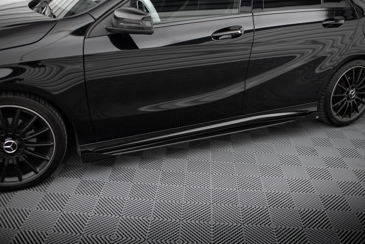 Street Pro Side Skirts Diffusers + Flaps suitable for Mercedes-Benz A AMG-Line W176 Facelift