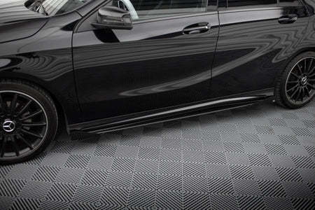 Street Pro Side Skirts Diffusers + Flaps suitable for Mercedes-Benz A AMG-Line W176 Facelift
