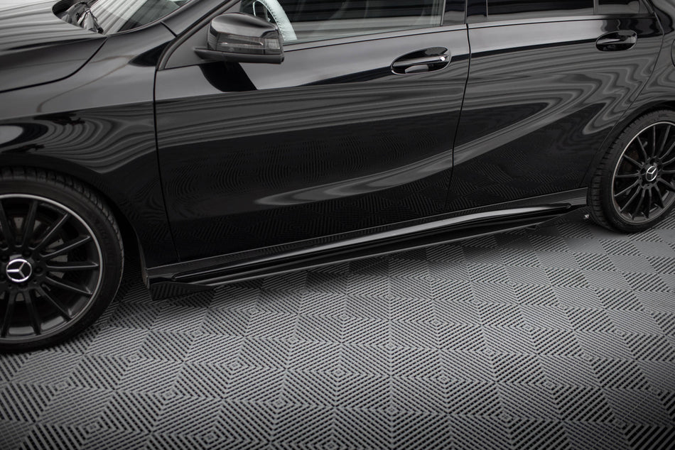 Street Pro Side Skirts Diffusers + Flaps suitable for Mercedes-Benz A AMG-Line W176 Facelift