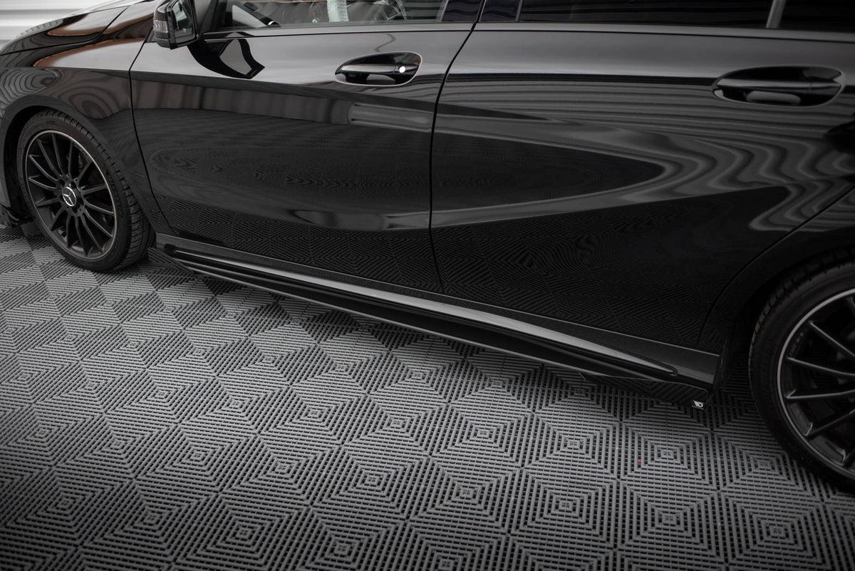 Street Pro Side Skirts Diffusers + Flaps suitable for Mercedes-Benz A AMG-Line W176 Facelift