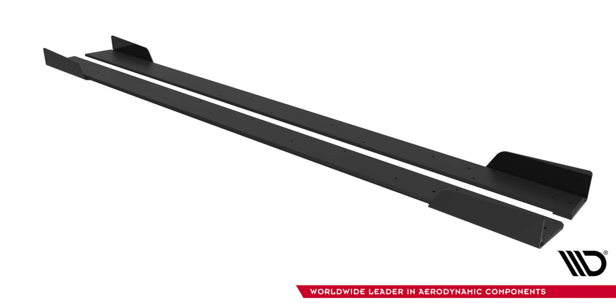 Street Pro Side Skirts Diffusers + Flaps suitable for Mitsubishi Lancer EVO X