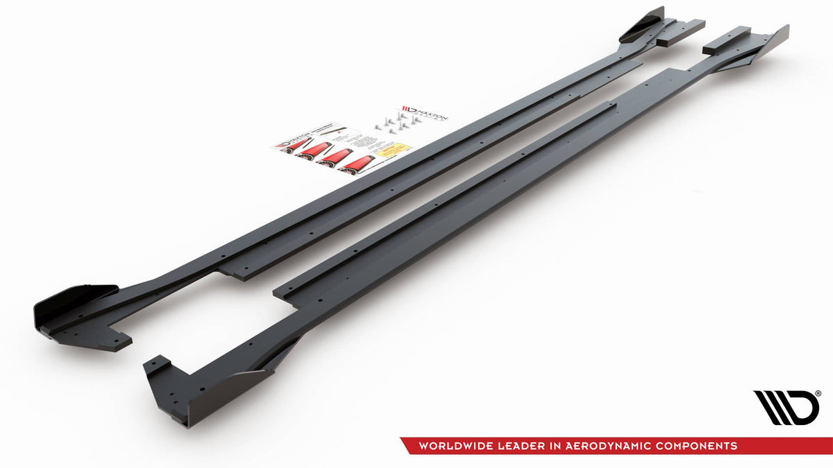 Street Pro Side Skirts Diffusers + Flaps suitable for Volkswagen Arteon R-Line Sedan / Shooting Brake Mk1