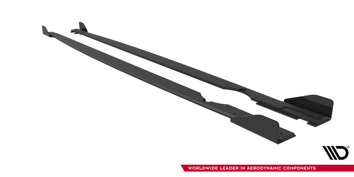 Street Pro Side Skirts Diffusers + Flaps suitable for Volkswagen Golf R Hatchback Mk8 / Mk8 Facelift