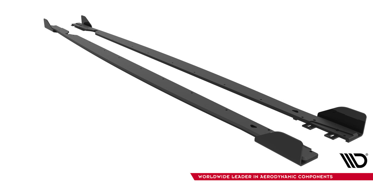 Street Pro Side Skirts Diffusers + Flaps suitable for Volkswagen Golf R Hatchback Mk8 / Mk8 Facelift