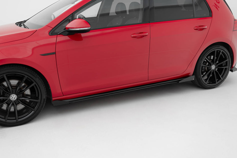 Street Pro Side Skirts Diffusers + Flaps suitable for Volkswagen Golf R / R-Line Mk7 Facelift