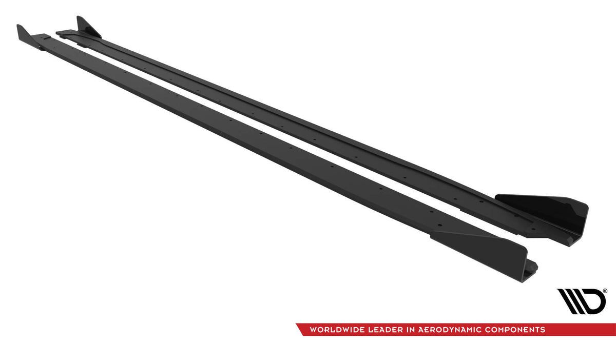 Street Pro Side Skirts Diffusers V.2 + Flaps suitable for Audi S3 Sportback / A3 S-line Sportback 8Y / 8Y Facelift