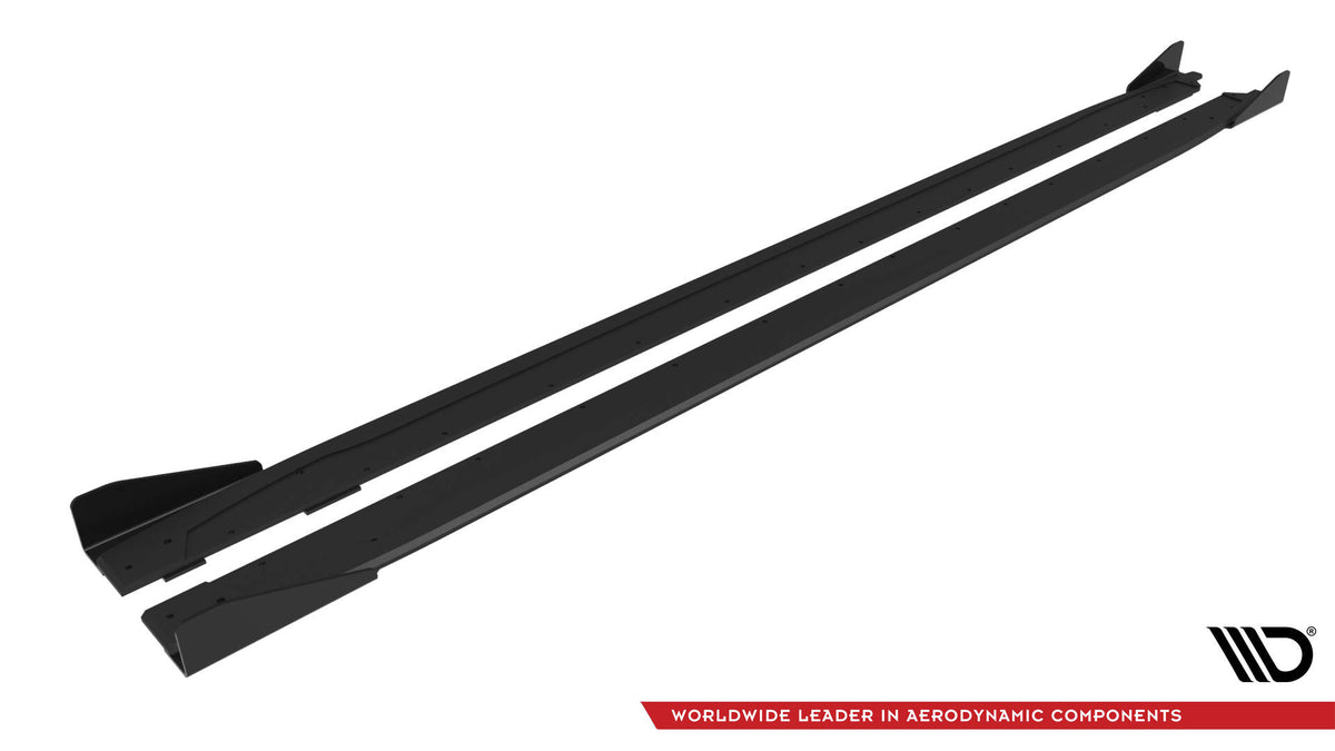Street Pro Side Skirts Diffusers V.2 + Flaps suitable for Audi S3 Sportback / A3 S-line Sportback 8Y / 8Y Facelift