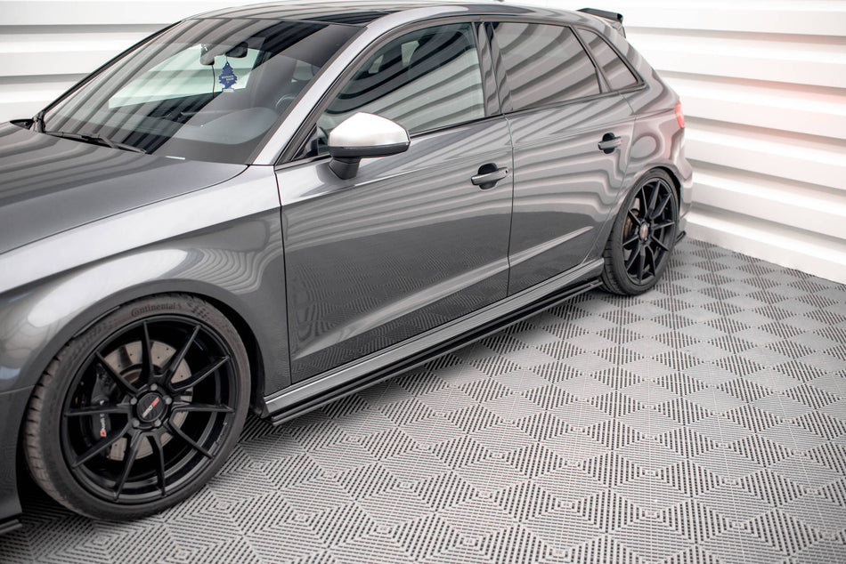Street Pro Side Skirts Diffusers suitable for Audi S3 / A3 S-Line Sportback 8V Facelift
