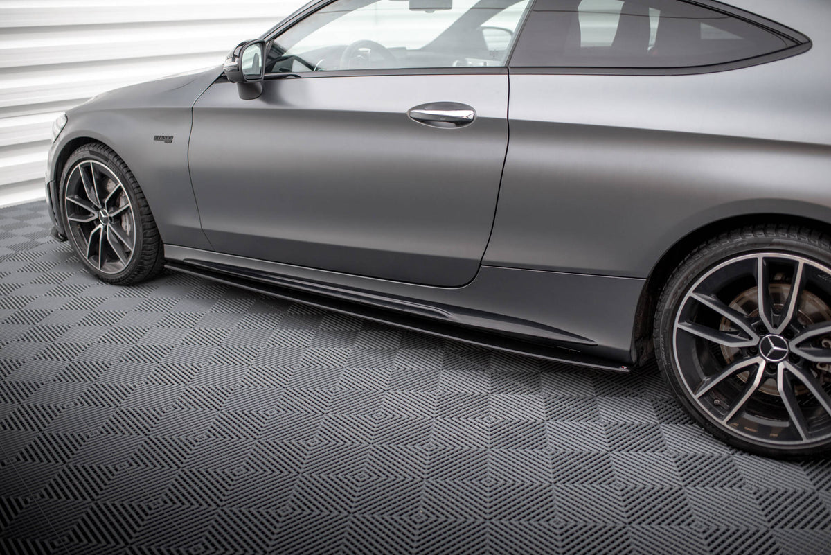 Street Pro Side Skirts Diffusers suitable for Mercedes-AMG C43 Coupe / Cabrio C205  Facelift / A205 Facelift