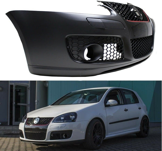 Front bumper + honeycomb grille for GTI + ABE + screws fits VW Golf 5
