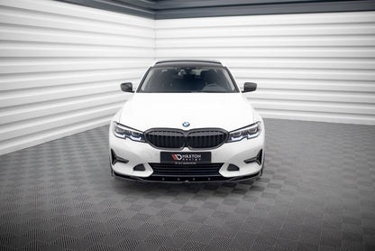 Front approach V.2 for BMW 3 Series Sport Line G20 / G21 black spoiler lip sword