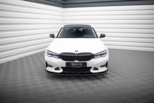 Front approach V.2 for BMW 3 Series Sport Line G20 / G21 black spoiler lip sword