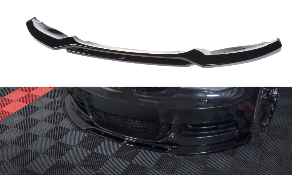 Cup spoiler lip front approach V.1 for BMW 1 Series E82 FACELIFT M package black high