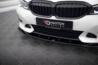 Front approach V.2 for BMW 3 Series Sport Line G20 / G21 black spoiler lip sword